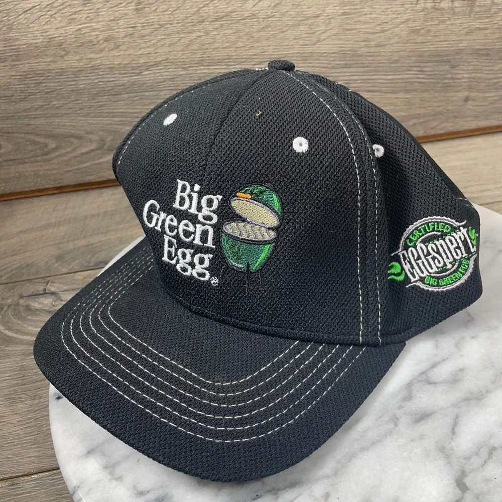Big‎ Green Egg Hat Mens Black Adjustable Embroidered Logo Barbecue Grill Trucker